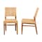 Baxton Studio Lesia Modern Bohemian Natural Brown Rattan and Walnut Brown Mahogany Wood 2Piece Dining Chair Set, PR 211-2PC-12763-ZORO - alternate 6